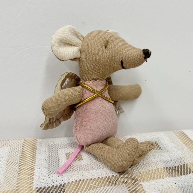 Adorable Cotton Linen Mouse Toy Creative Mouse Doll Animal Gift for Infant Photography Props and Nursery Decoration