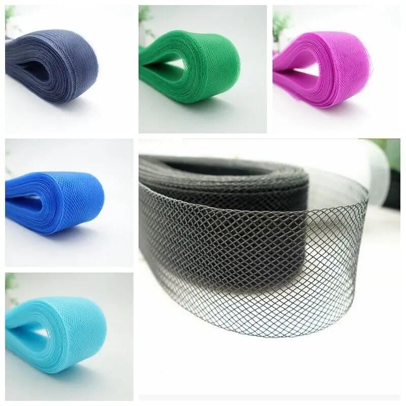 Nastro intrecciato in crinolina di poliestere morbido, 10M, piatto, 3cm, tinta unita, crine di cavallo, per cucito, artigianato, abiti da sposa, danza, accessori fai-da-te