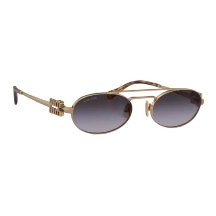 MIU MIU Logo Metal Pilot Sunglasses Women Sunglasses Brown 0MU54ZS-7OE5D153