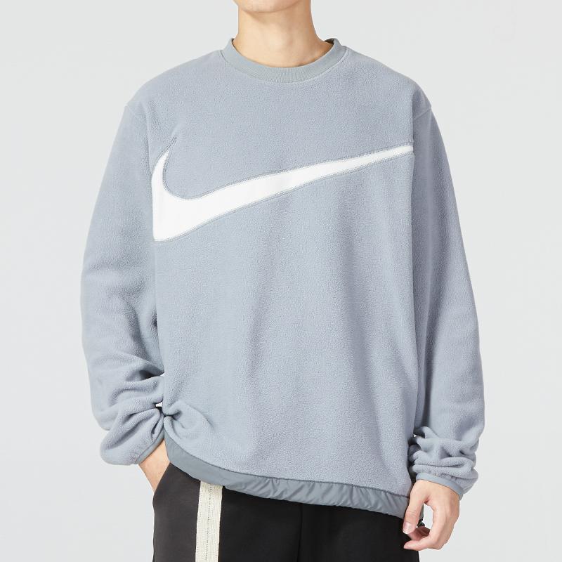 Nike Einfarbiges Sport-Freizeit-Rundhals-Langarm-Sweatshirt Herren Oberteile Blau DQ4895-073