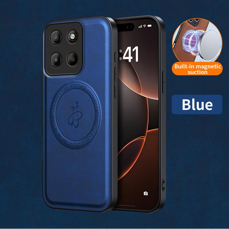Wireless Charging Magnetic Case for Motorola Moto G05 G15 G75 G85 5G E15 Protective Cover PU Leather Hard Back Shell Coque