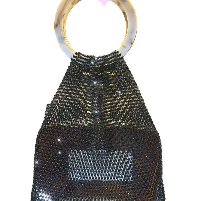 

Портативна Блискуча Сумка-тоут для Червоного Вина з Стразами, Порожня Плетена Вручну, для Зберігання Пляшки Води/Чашки, Сумка, Легка Розкіш, Подарунок на День Народження/Вечірку 1pc empty bag чорний