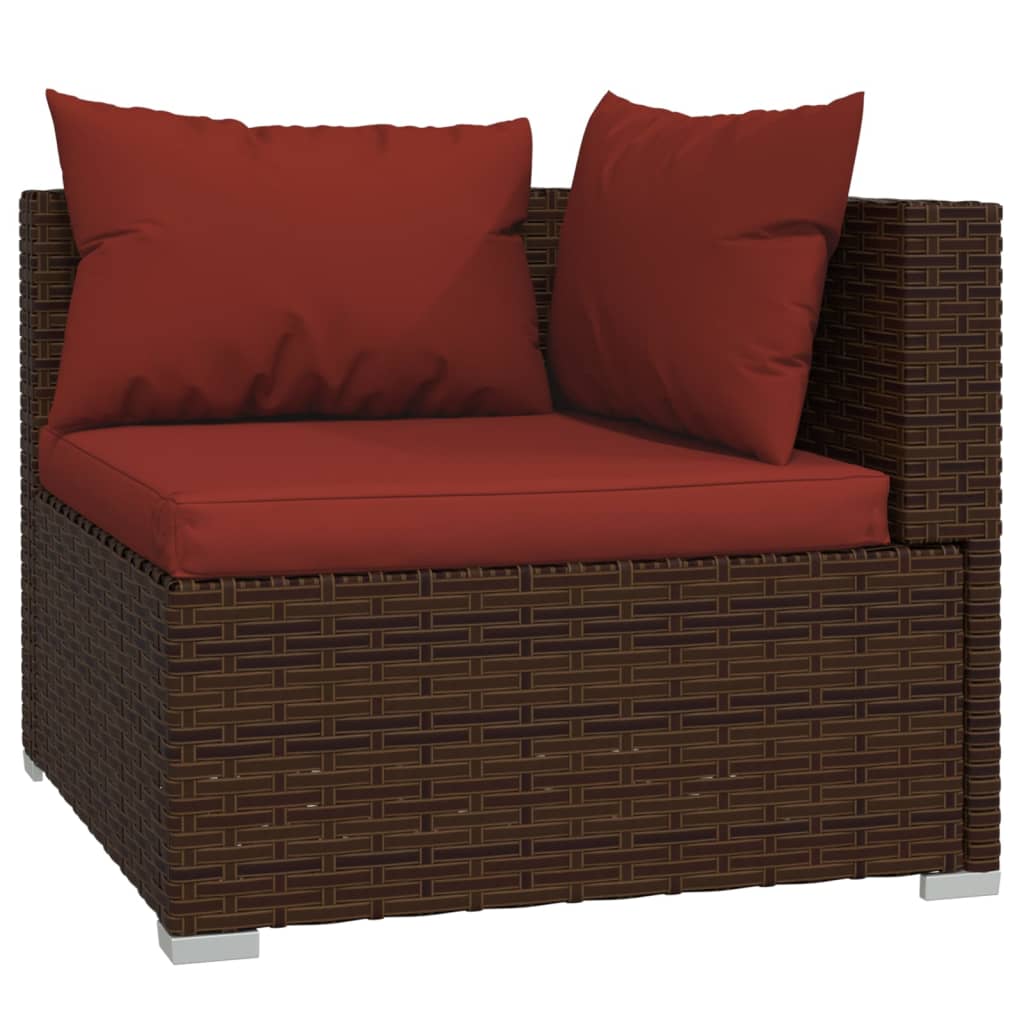 Vidaxl 4-Cz. Garden Lounge Set, Cushions, PE Rattan, Brown