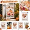 Double Sided Garden Flag Outdoor Yard Decoration 45x30cm Autumn Thanksgiving Design with Pumpkin and Floral Wreath for Seasonal Display