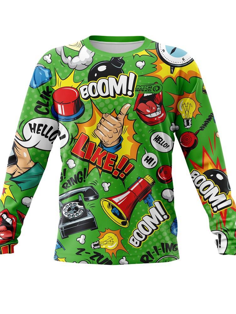 Graffiti men's downhill riding suit off-road motorcycle mountain bike suit racing suit summer