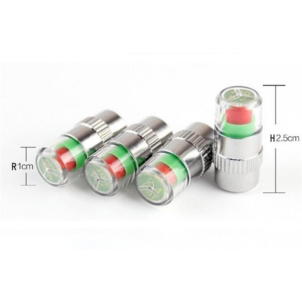 4Pcs1Set Автомобильный клапан шины Крышка Шина Таблица давления в шинах Манометр Шин Контроль давления в шинах Предупреждающий колпачок
