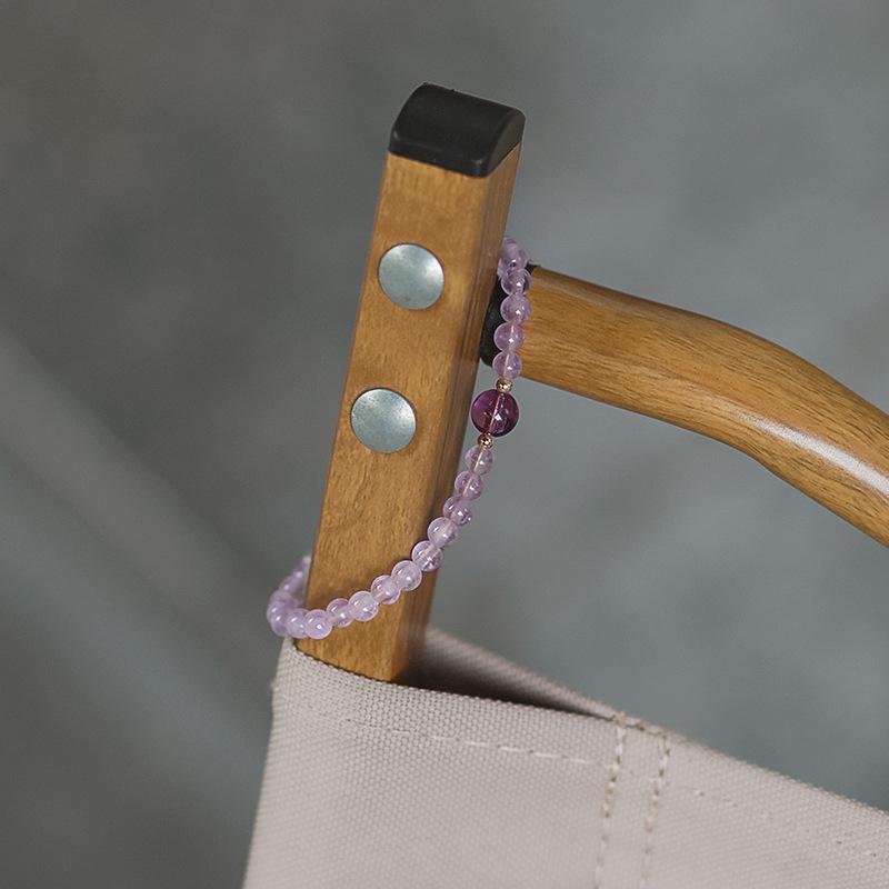 Elegante Pulseira Feminina de Ametista Lavanda - Design DIY Simples com Jade Roxo para um Estilo Gracioso
