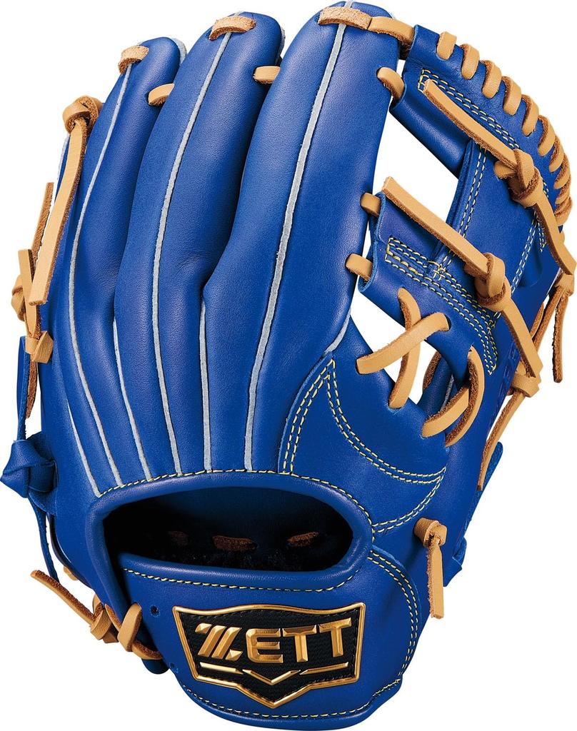 ZETT Youth Baseball Soft Navy X Pastel Brown BJGB74510F Glove, Steer, All-Around, Left-Handed Throw, (2532), Size SS,