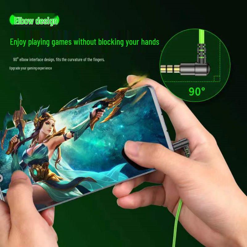 Type-C Elbow Noise-Cancelling Magnetic Earphones with Comfortable Long-Wear Design, Wired In-Ear Gaming Earbuds Y7