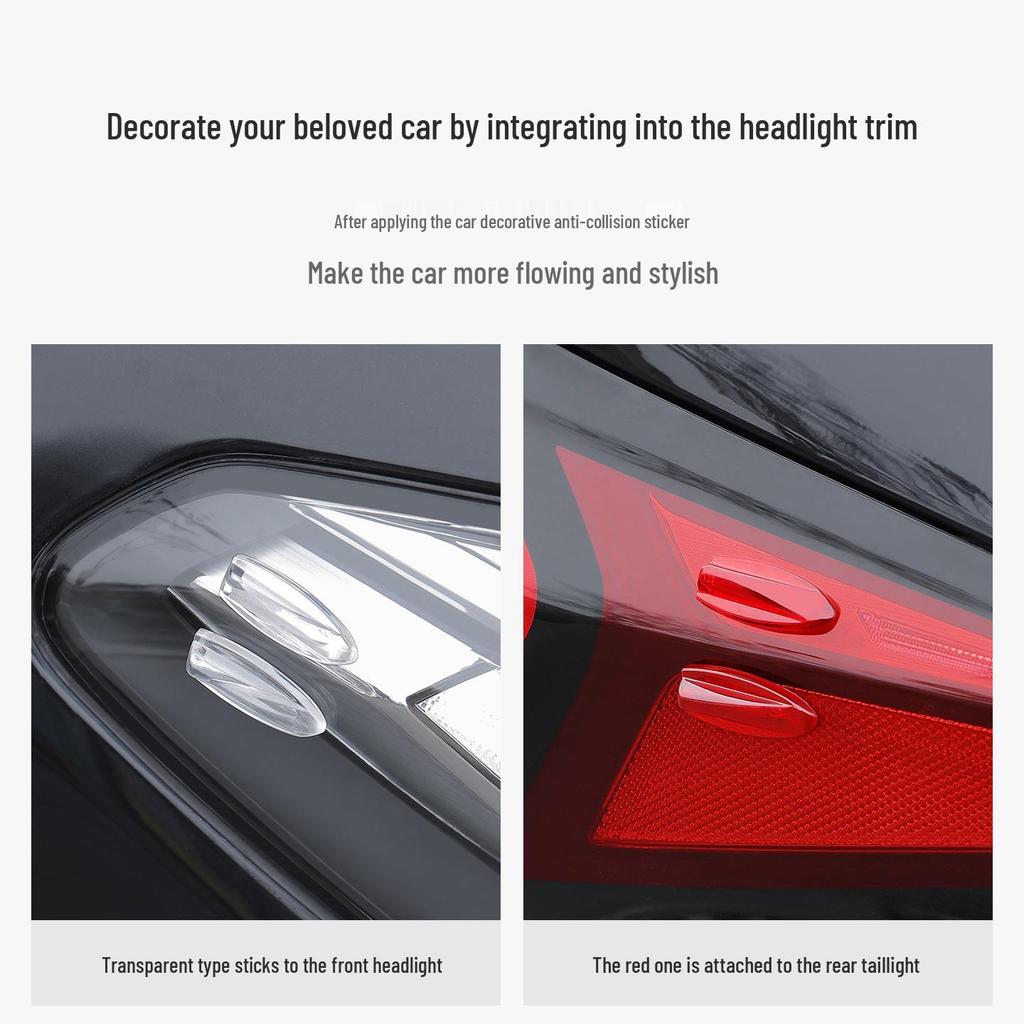 Car Anti-Collision Transparent Sticker: Low Drag Spoiler, Shark Fin, Rearview Mirror, Headlight Decoration, Door Scratch & Bump Protection