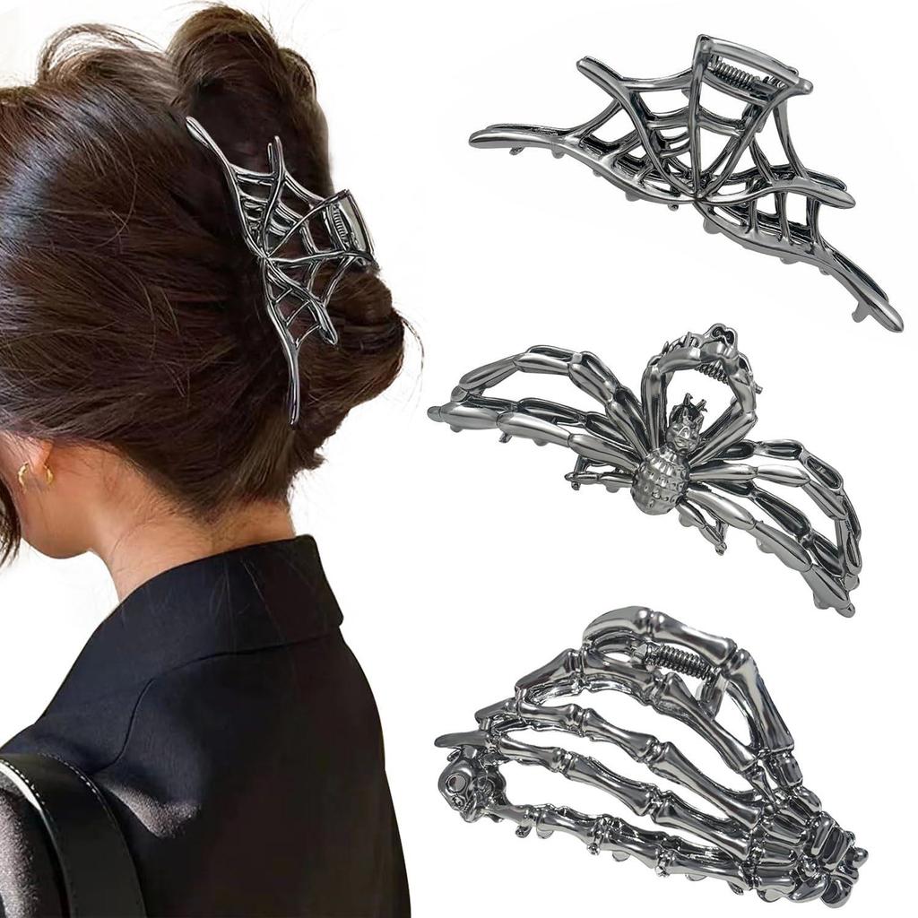 Halloween Bat Claw Clip - Simple Updo Hair Accessory (Dark)