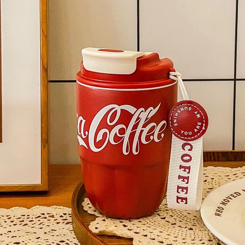 

260ml/320ml Fashion Mini Double Stainless Steel Coffee Mug With Straw Portable Pocket Thermal Flask Travel Tumbler 260ml красный