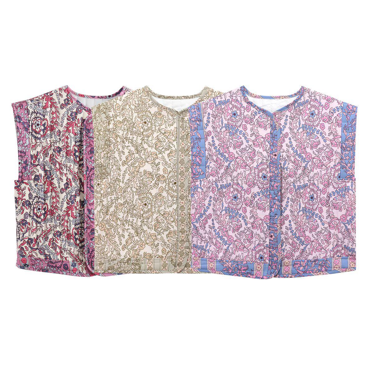 

2024 Autumn/Winter Street Fashion Women s Printed Cotton Vest Small