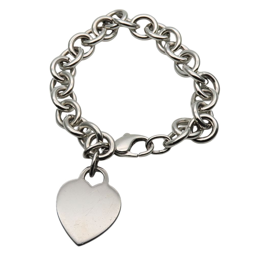 Used TIFFANY&Co. Bracelet Return To Heart Tag Silver925 34.6g Silver Plate