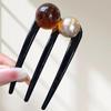 Modische U-förmige Haarnadel Haargabel Trendiges Acrylperlenmaterial Haarspange für Damen Mädchen Retro Schmuck Haaraccessoires