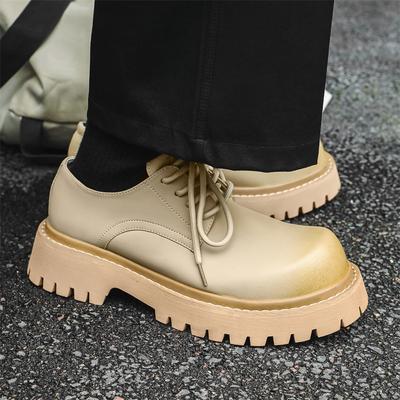 Men Fashion Wedding Party Dress Platform Shoes Lace-up Derby Shoe Black White Original Leather Sneakers Gentleman Footwear Male