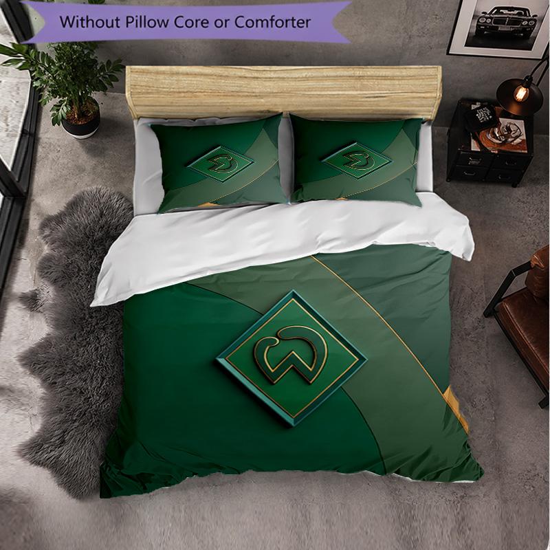 Werder Bremen Football 3 Piece Bedding Set Soft Duvet Cover Set with Pillowcases Printed Bedroom Decor Set for Home