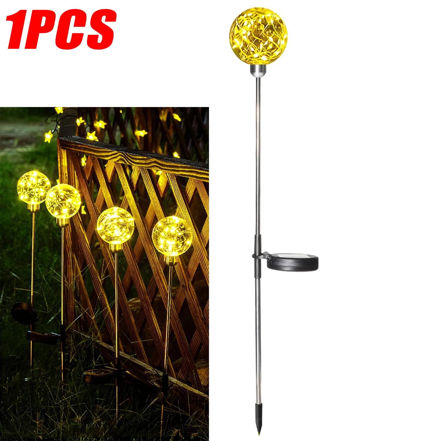 

Солнечный хрустальный шаровой светильник из медной проволоки, лампа в виде одуванчика, водонепроницаемый светильник для газона, рождественское украшение, ландшафтный ночник