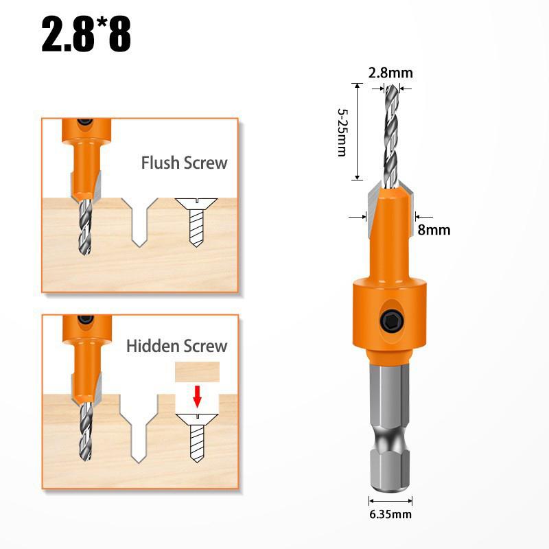 1Set Carbon Steel Woodworking Countersink Router Bit Screw Extractor Remon Demolition For Wood Milling Cutter