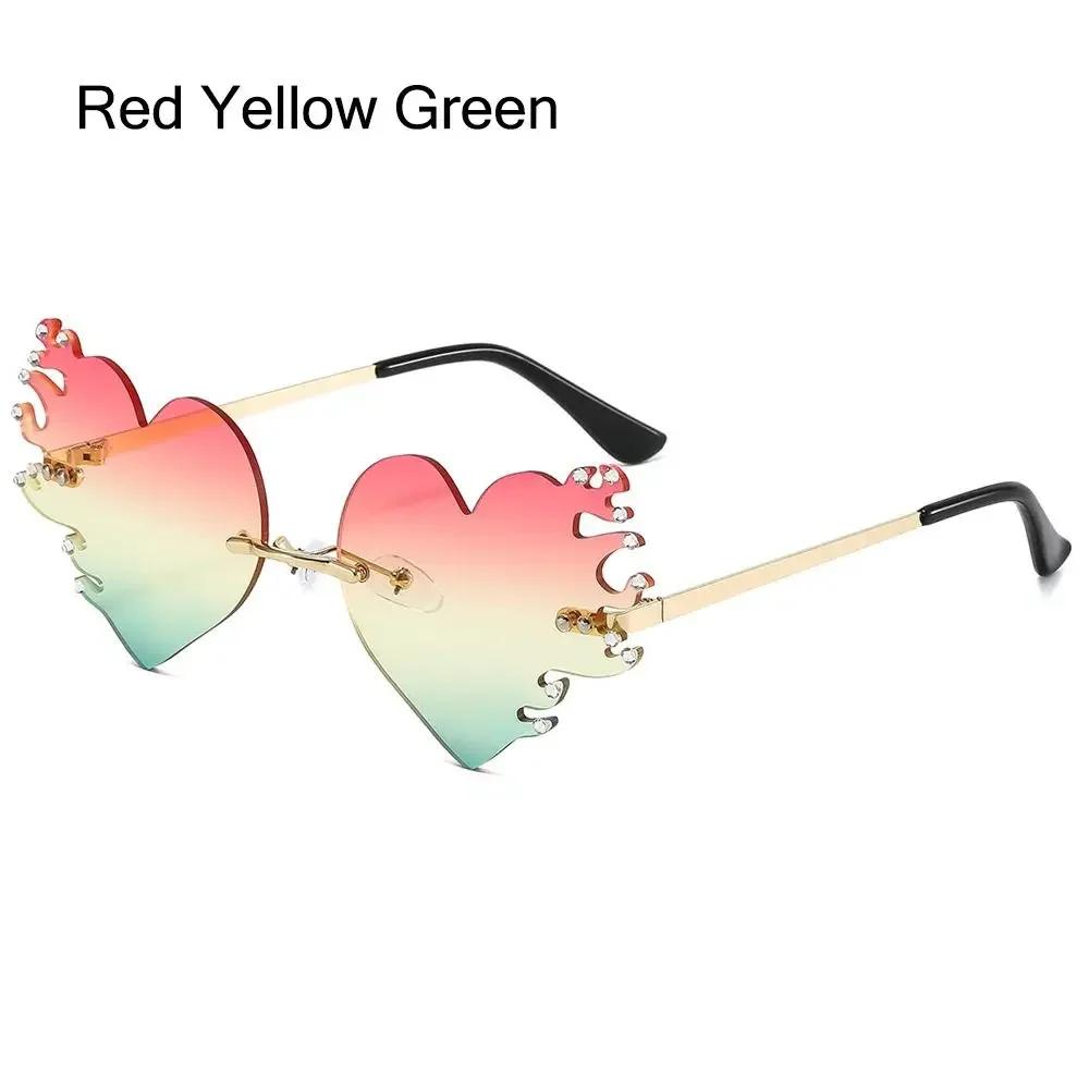 Fire Heart Shaped Sunglasses for Women Men Flame Love Sun Glasses Party Favor Eyewear Unique Halloween Glasses Costume Accessory