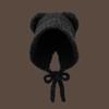 White Bear Ears Wool Knitted Hat Female Winter Face Small Plush Cute Ear Protection Pullover Hat Warm Cold Hat