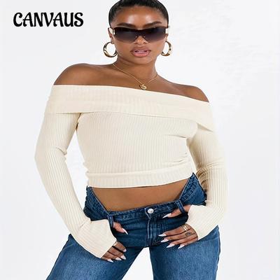 Autumn Women's Sweater Sexy Hottie One Neck Long Sleeve Knitwear