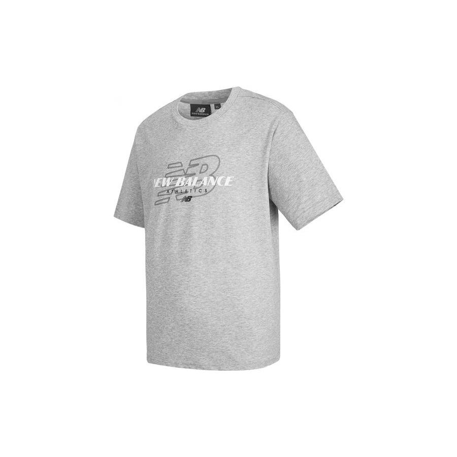 New Balance Logo T-Shirt Asia Sizing  Grey White  Unisex 5EC2U843-MGR S