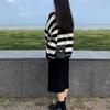 Damen Gestreiftes Hoodie-Rock-Set - Frühling/Herbst Koreanischer Stil