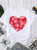 (Asian Size) Print O-neck style flower Fashion Female Casual Women's Top T Clothing Graphic Tee Short Sleeve T-shirts