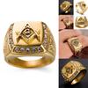 Masonic Fashion Rhinestone Symbol Ring Mens Ring Hip Hop Tide Jewelry Fashion