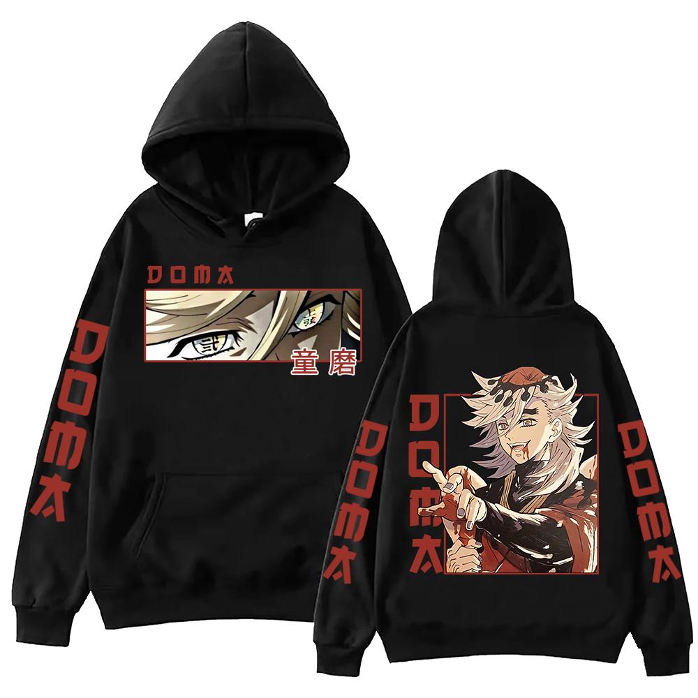 Anime Demon Slayer Douma Hoodie Harajuku Pullover Tops Man Woman Sweatshirt Fans Gift