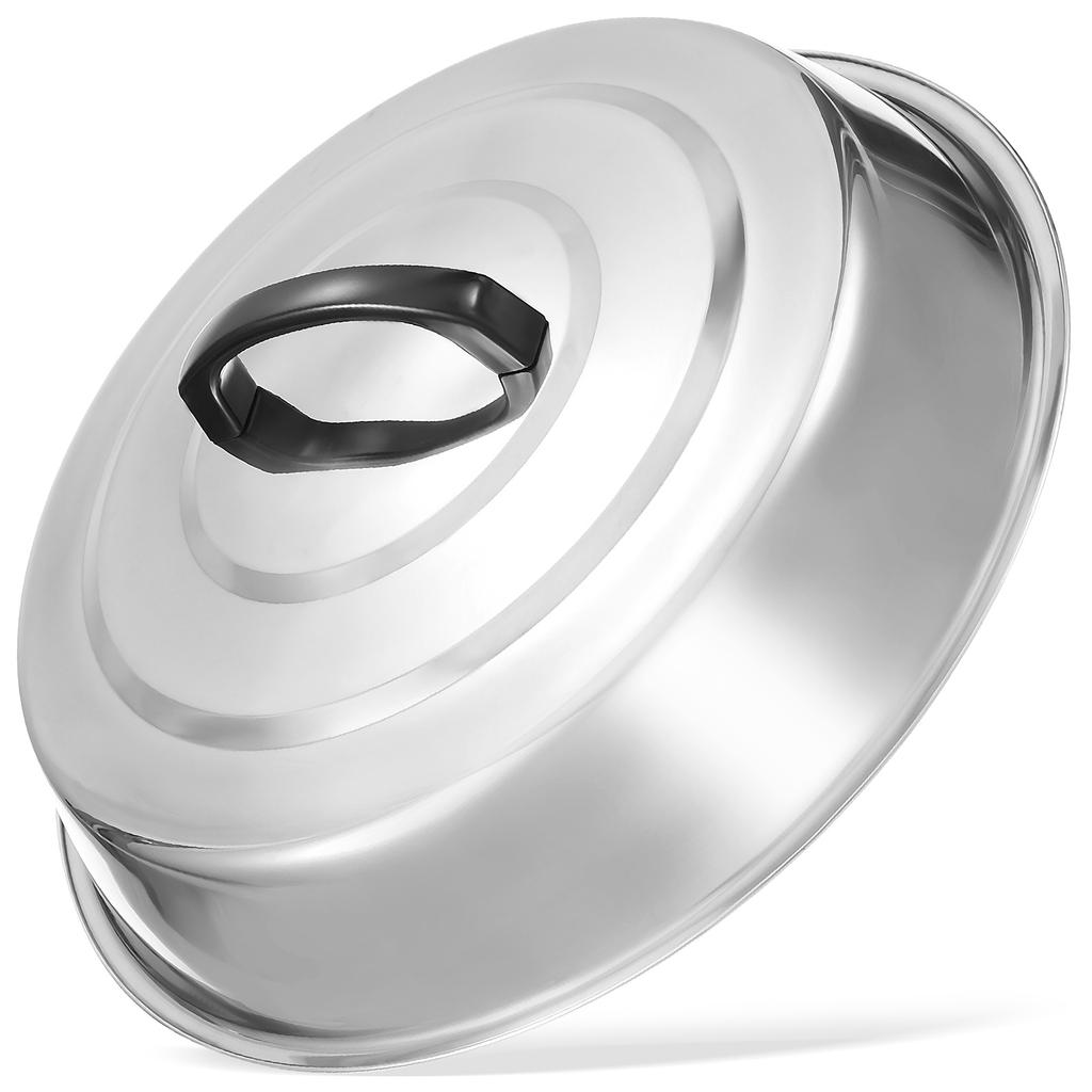 Edelstahl Topfdeckel Rund Bratdeckel Dämpfdeckel Kochgeschirr für Flachgrill Grill