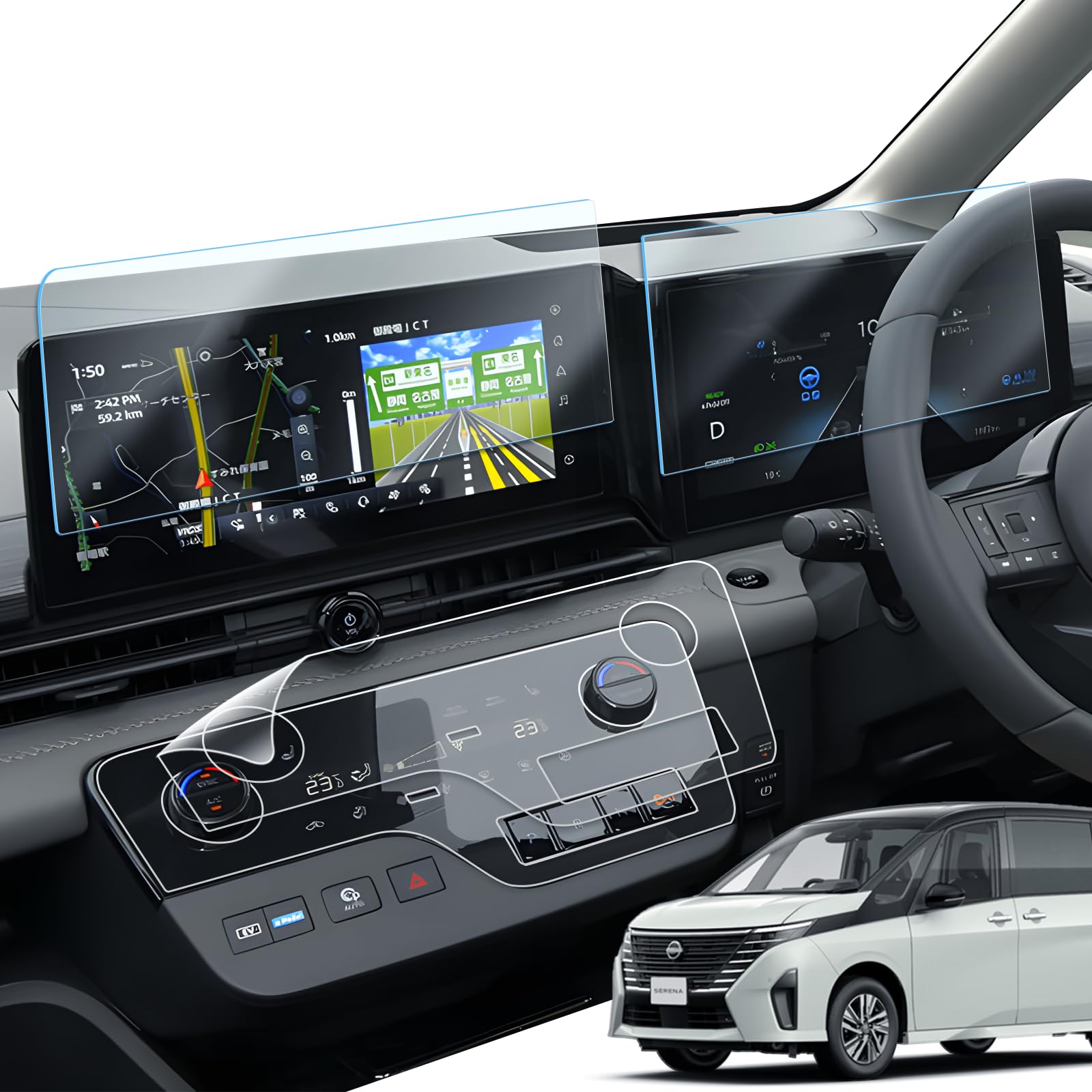 

Набор LANTU Reflection для Nissan Serena C28 и плёнка для приборной панели Включает одно окно для навигации, одно окно для приборной панели и две плёнки для воздуха