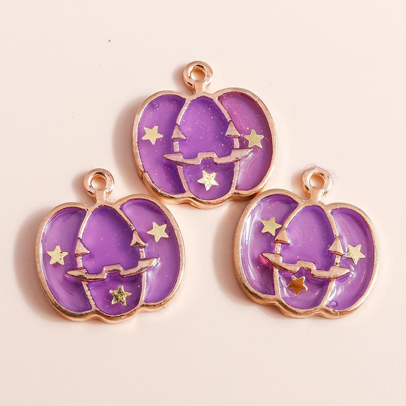 10pcs Mix Cute Enamel Halloween Charms Pumpkin Ghost Bat Charms Pendants for Jewelry Making DIY Earrings Necklace Accessories