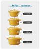Skater Cocotte Pot, Induction Compatible, Double-Handled, Oven Cooking Pot, Iron, Enameled, Pumpkin Yellow, 16cm, INCT16N-A