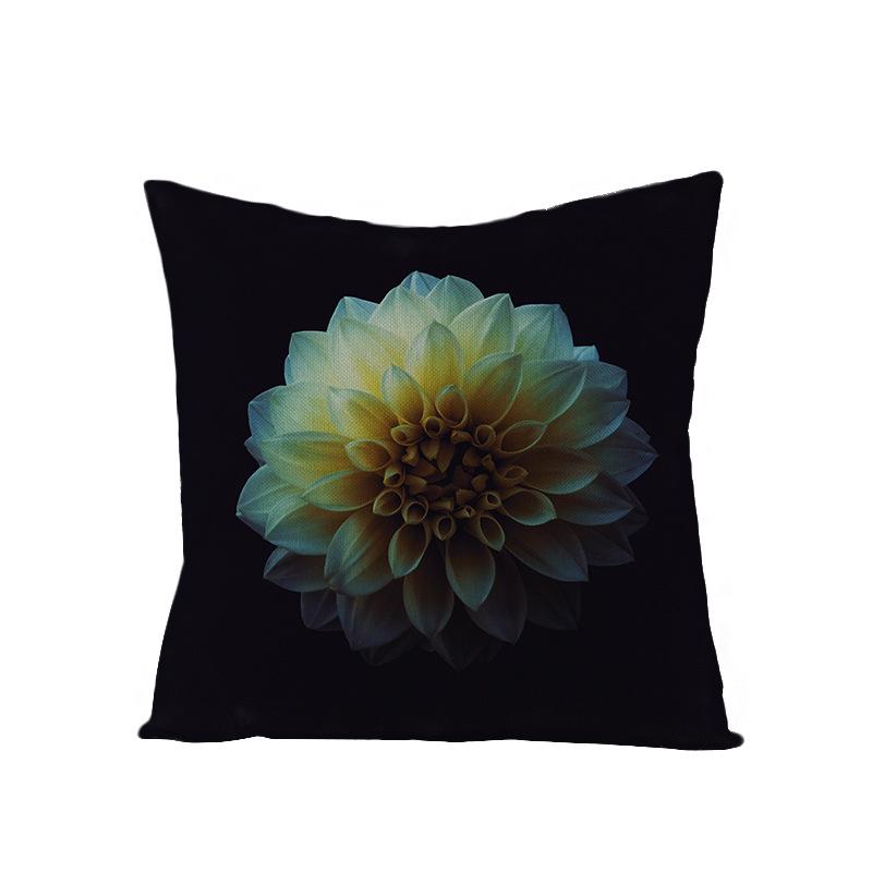 Modern Simple 3D Flower Polyester Pillow Cover for Home New Chinese Style Pillow Sofa Car Cushion Cover