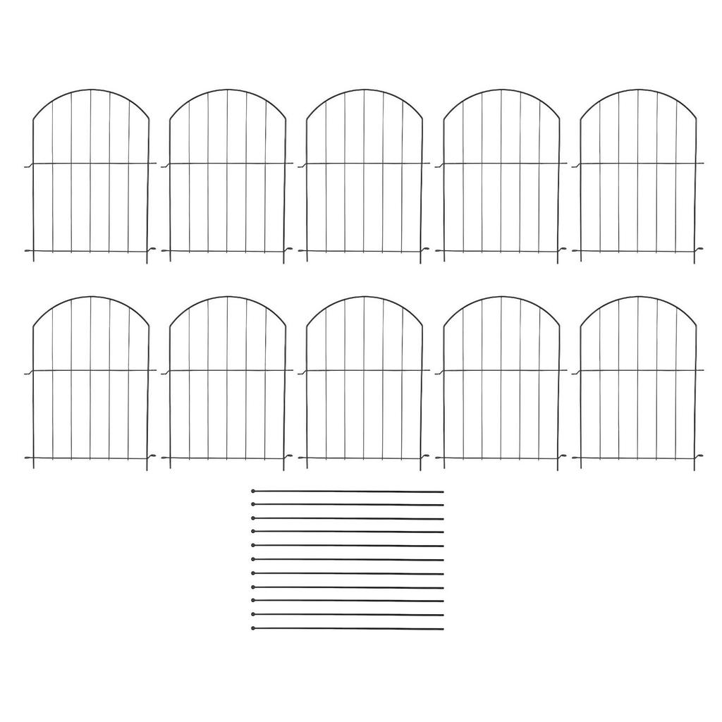 Animal Barrier Fence Iron Sturdy Decorative Outdoor Dog Fence Border for Garden Yard