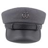Autumn Winter Navy Hat Ship Anchor Belt Buckle Hat Brim Woolen Flat Hat Sailor Hat Women's Painted Hat Military Caps