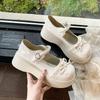 French Xiaoxiangfeng Muffin Mary Jane Single Shoes Women's 2025 Spring and Summer New Platform with Skirt Pearl JK Small Leather Shoes