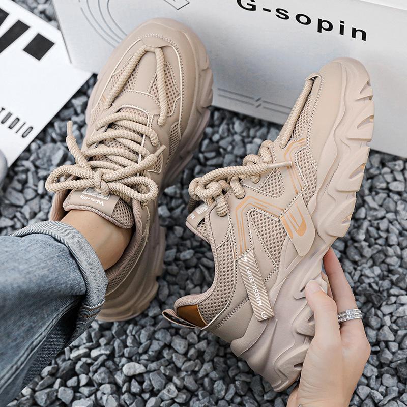 Trendy brand dad shoes men's summer breathable mesh sneakers teenagers students ultra-light wear-resistant non-slip men's running shoes