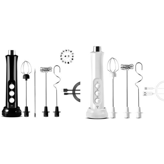 Elektrischer Milchaufschäumer Handheld Hohe Effizienz Wiederaufladbar 3 Stufen Einstellbarer Schaumzubereiter