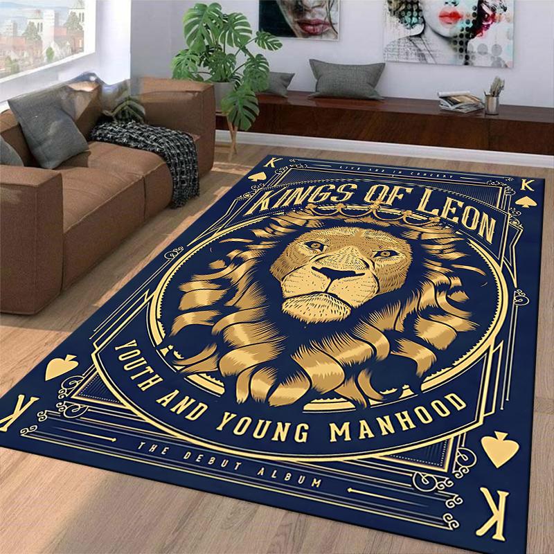 Kings of Leon Youth and Young Manhood Album Poster Lion King Spades Gold Art novelty floor mat rug for office studio entryway decor