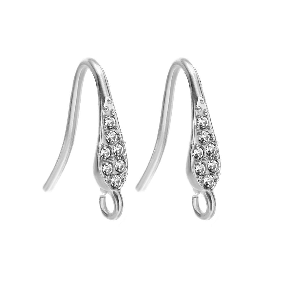 10pcs Stainless Steel PVD Gold Plated Zircon Earring Hooks Wires for DIY Jewelry Findings Accessories Handmade Earrings Making