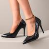 Fashion Elegant Nude Patent Leather High Heels for Women Sexy Pointed Toe Stiletto Heel Pumps Woman Plus Size Fashion Dress Party Shoes