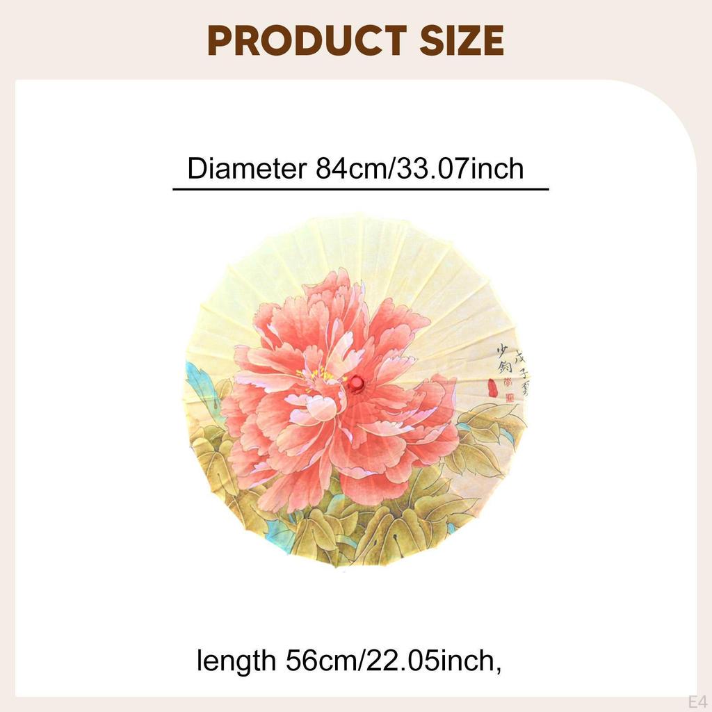 Chinese Oiled Paper Umbrella Classical Dance Silk Antique Oriental Parasol Decorative for