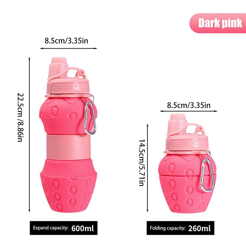 

Складная бутылка для воды, походная кружка, для занятий спортом на открытом воздухе, школьная, герметичная, портативная, детская бутылка для воды темно-розовый