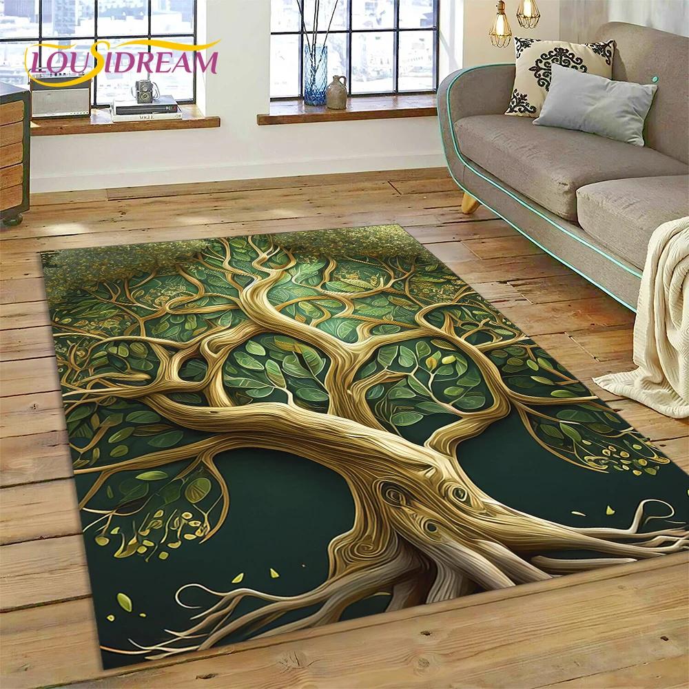 Tree of Life Nature Viking Yggdrasil Norse Carpet Rug for Bedroom Living Room Home Sofa Decoration,Child Large Decor Floor Mat