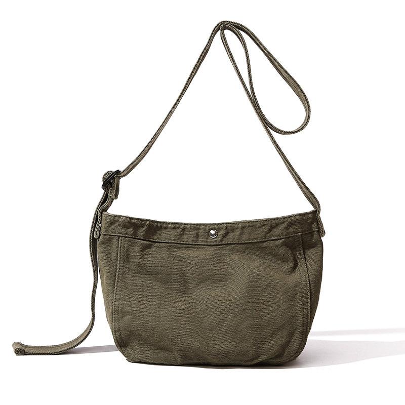 

Retro messenger shoulder bag, new fashionable and simple college student pure cotton bag bag, class messenger versatile solid color bag зелений