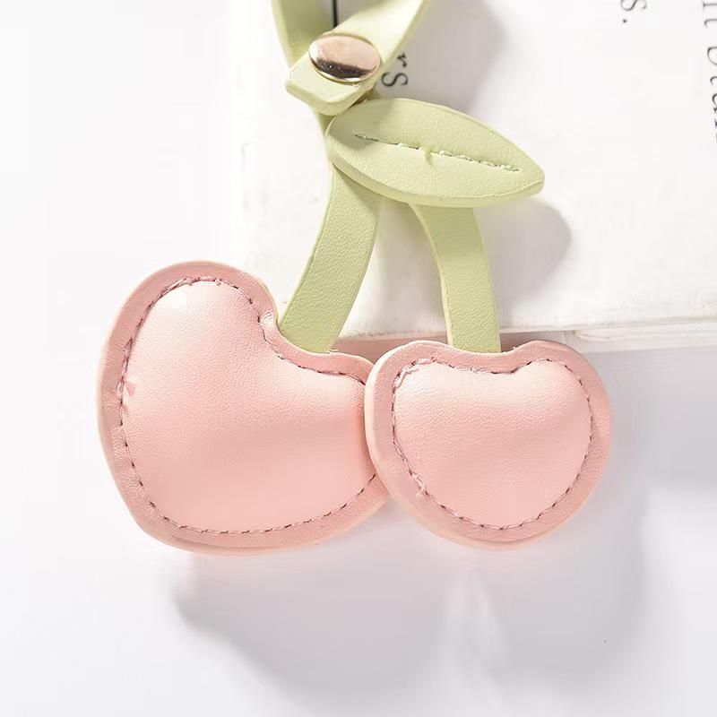 Charming Cherry-Shaped PU Leather Keychain Pendant розовый