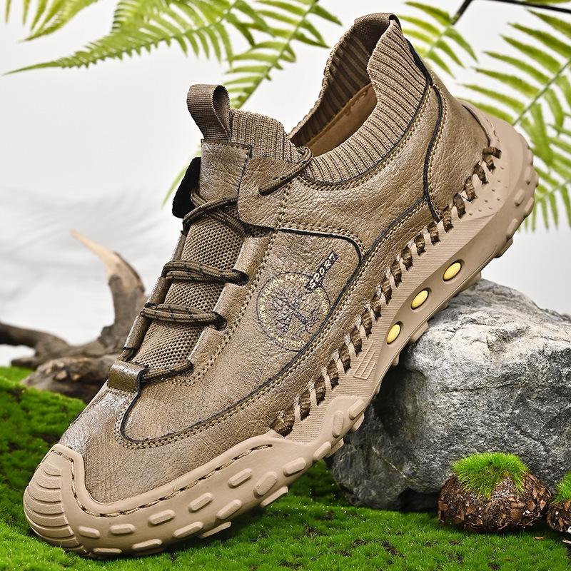 

Кожаная повседневная обувь с мягкой подошвой и мягкой кожаной поверхностью, мужская обувь для занятий спортом на открытом воздухе, походная обувь 38 хаки